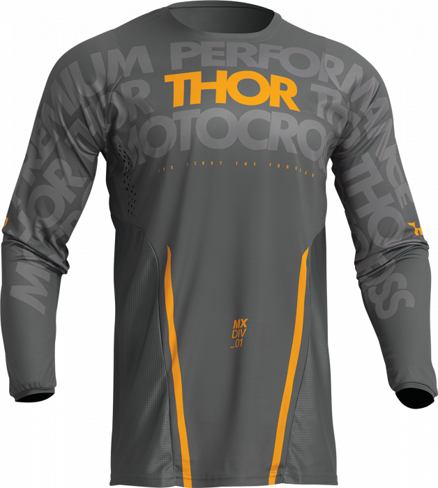 Tricou motocross enduro Thor Pulse Mono, culoare gri inchis galben, marime M