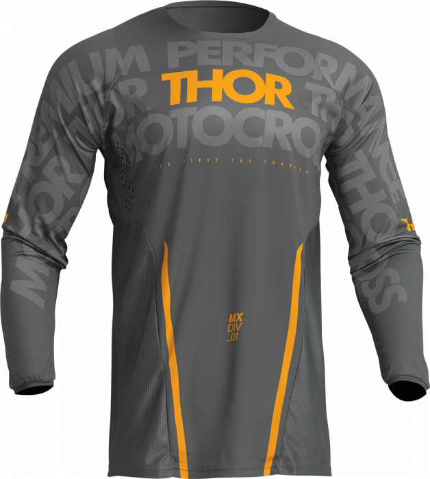 Tricou motocross enduro Thor Pulse Mono, culoare gri inchis galben, marime M