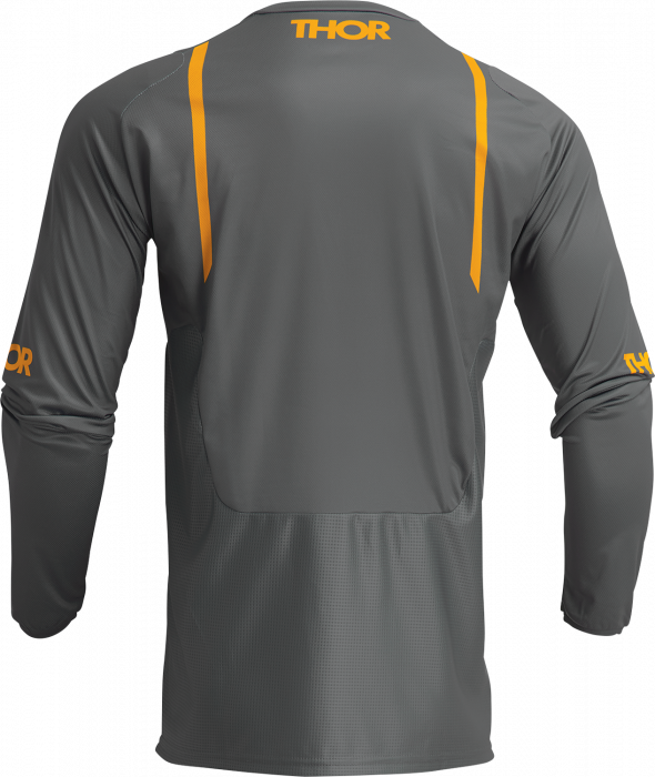 Tricou motocross/enduro Thor Pulse Mono, culoare gri inchis/galben, marime XL [2]