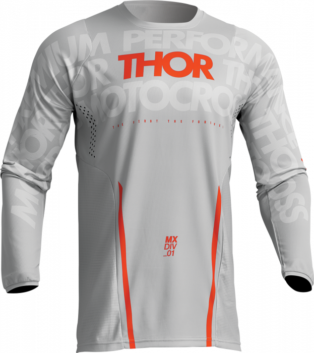 Tricou motocross enduro Thor Pulse Mono, culoare gri portocaliu, marime L