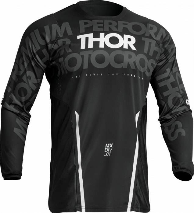 Tricou motocross enduro Thor Pulse Mono, culoare negru alb, marime M