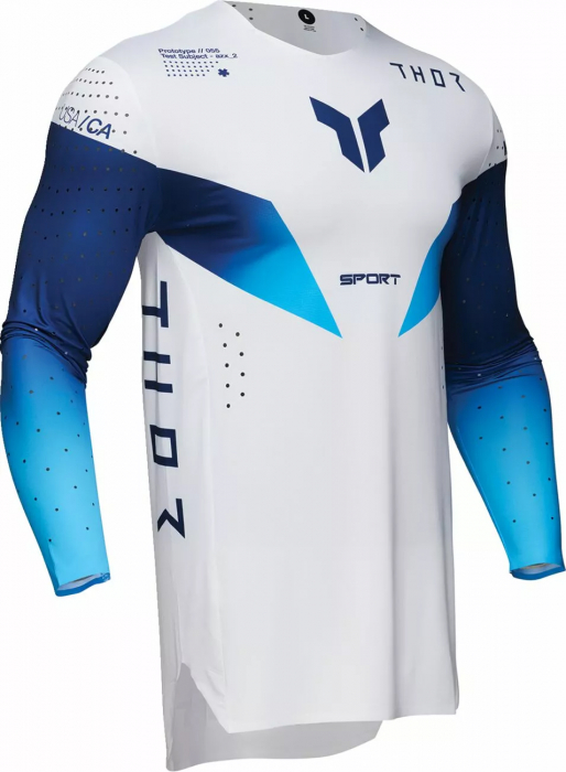 Tricou Thor SportMode Strike, culoare alb/albastru, marime S [2]