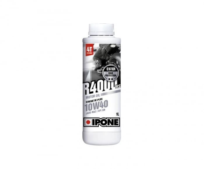 Ulei moto 4T Ipone R4000 RS 10W40 Sintetic Plus  ESTER - JASO MA2 - API SM, 1L