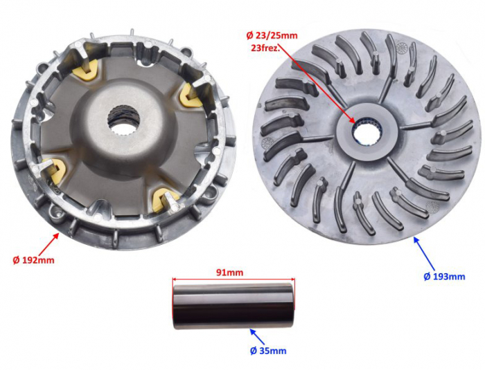 Variator fata complect CF MOTO 500, CF188, CF196, 600, 625, X5, X6, U5, U6, Z5, Z6, UTV, ATV [2]
