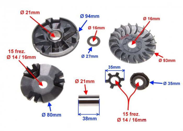 Variator fata complet Keeway Huricane 2T, 50cc [3]
