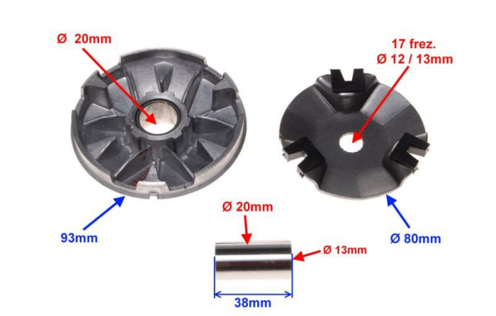 Variator fata complet Yamaha scuter 2T, 50cc [2]