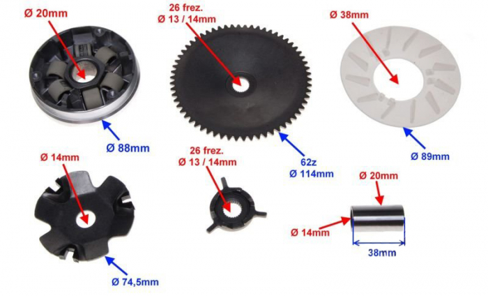 Variator fata GY6-50, complet [2]