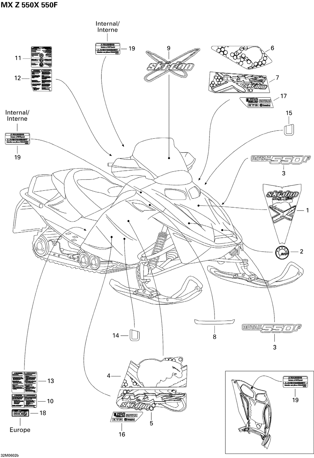 Ski-Doo - Abtibild 2005 MX Z 600 HO Trail & Adrenaline & X nr.19