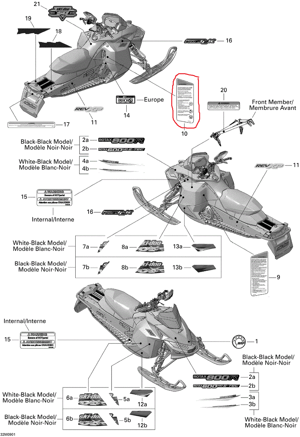 Ski-Doo - Abtibild avertizare/securitate Ski Doo nr.10
