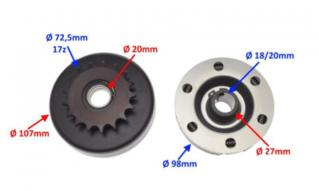 Ambreiaj complet Lifan, GoKart HONDA GX160 GX200 i LIFAN 160 200, lant 428, diametru 101 [1]