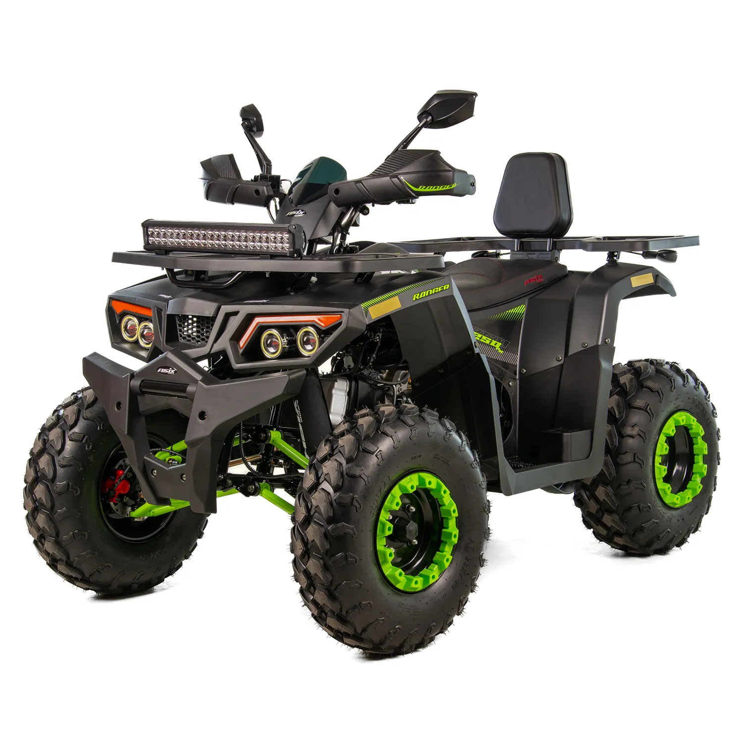 ATV Asix Ranger 250cc, roti 10 inch,1+1 viteze, jante tabla, culoare negru/verde [5]