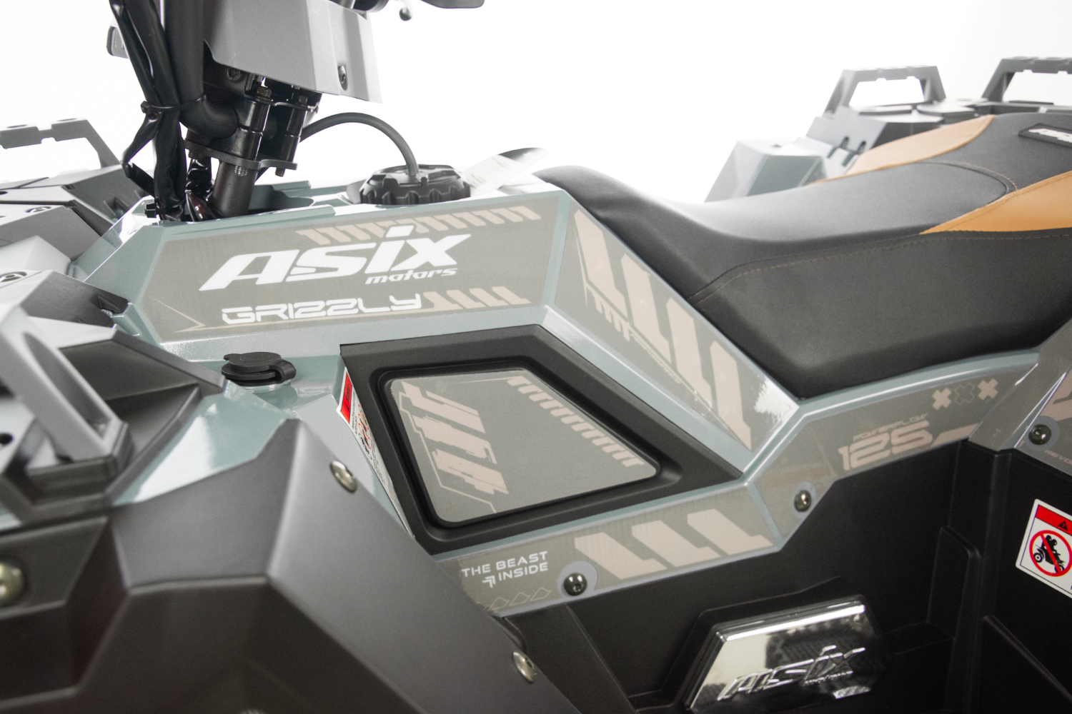 Atv copii Asix Grizzly 125cc, roti 8 inch, 3+1 viteze, culoare gri/maro [11]