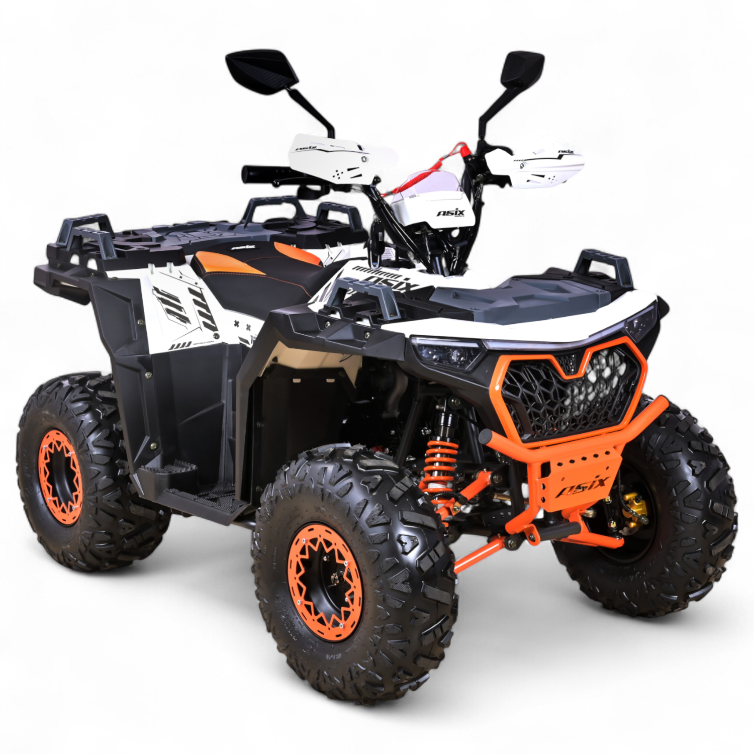 Atv copii Asix Grizzly 125cc, roti 8 inch, 3+1 viteze, culoare alb/portocaliu [5]