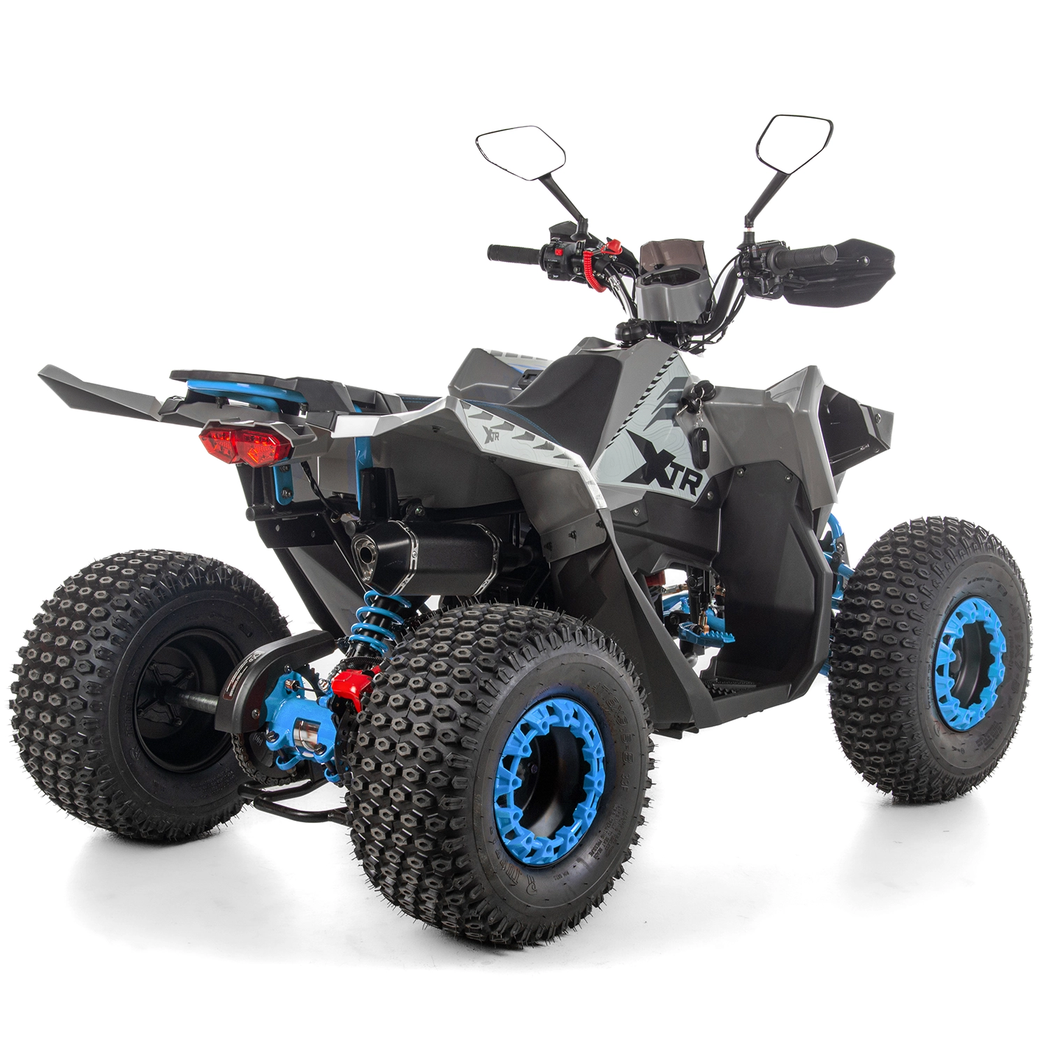 ATV copii XTR 022 ProShark 125cc, 8 inch, 1+1 viteze, pornire electrică, gri-albastru [2]