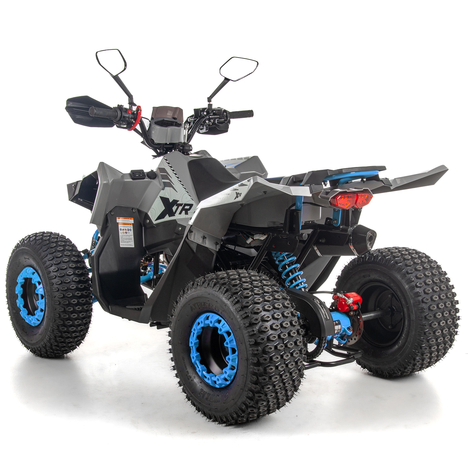 ATV copii XTR 022 ProShark 125cc, 8 inch, 1+1 viteze, pornire electrică, gri-albastru [5]