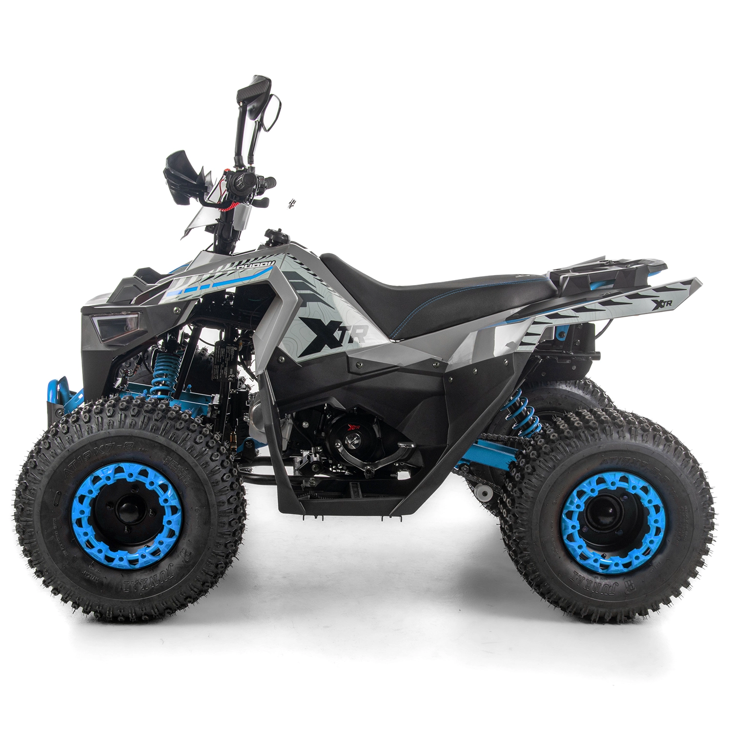 ATV copii XTR 022 ProShark 125cc, 8 inch, 1+1 viteze, pornire electrică, gri-albastru [4]