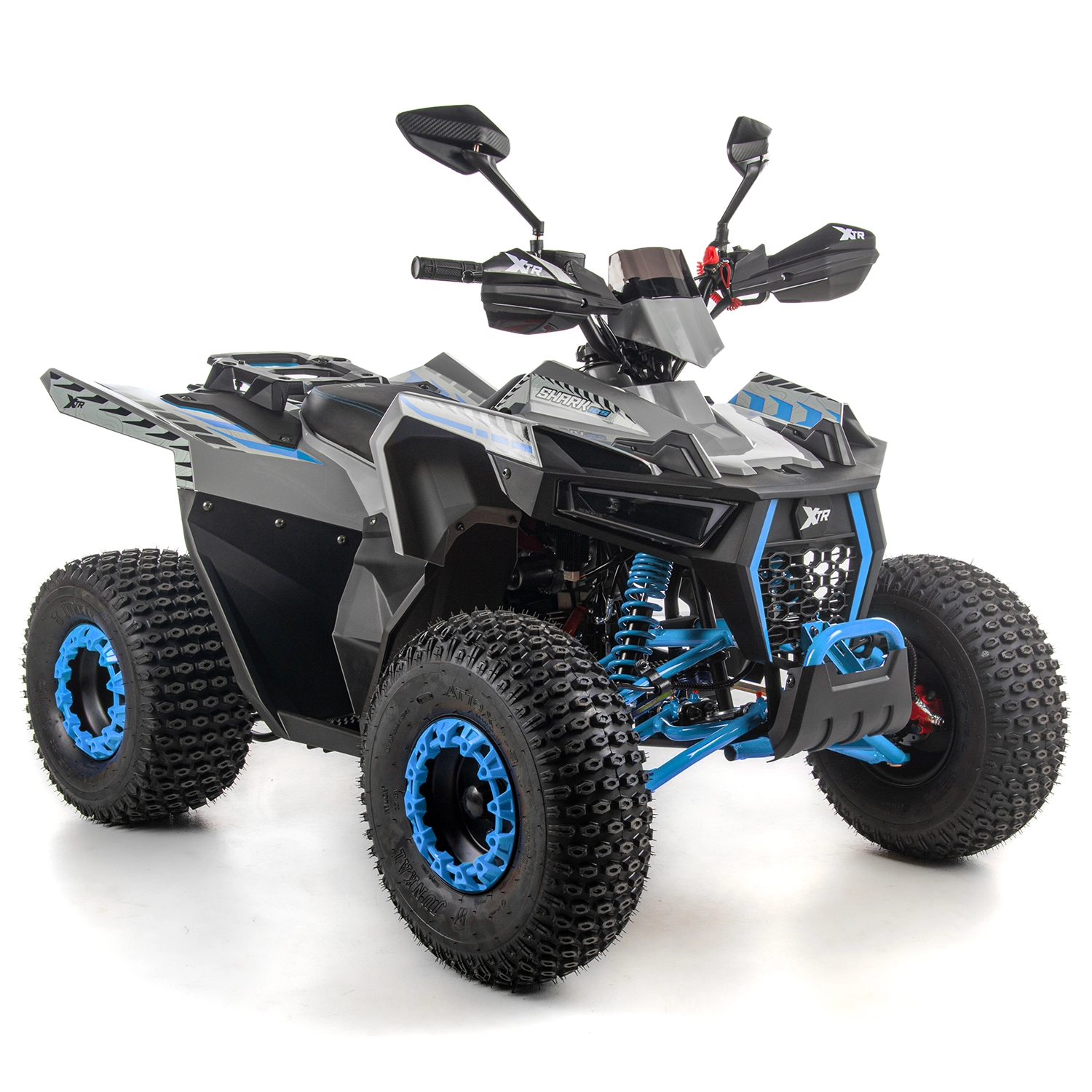 Motociclete & ATV - ATV copii XTR 022 ProShark 125cc, 8 inch, 1+1 viteze, pornire electrică, gri-albastru