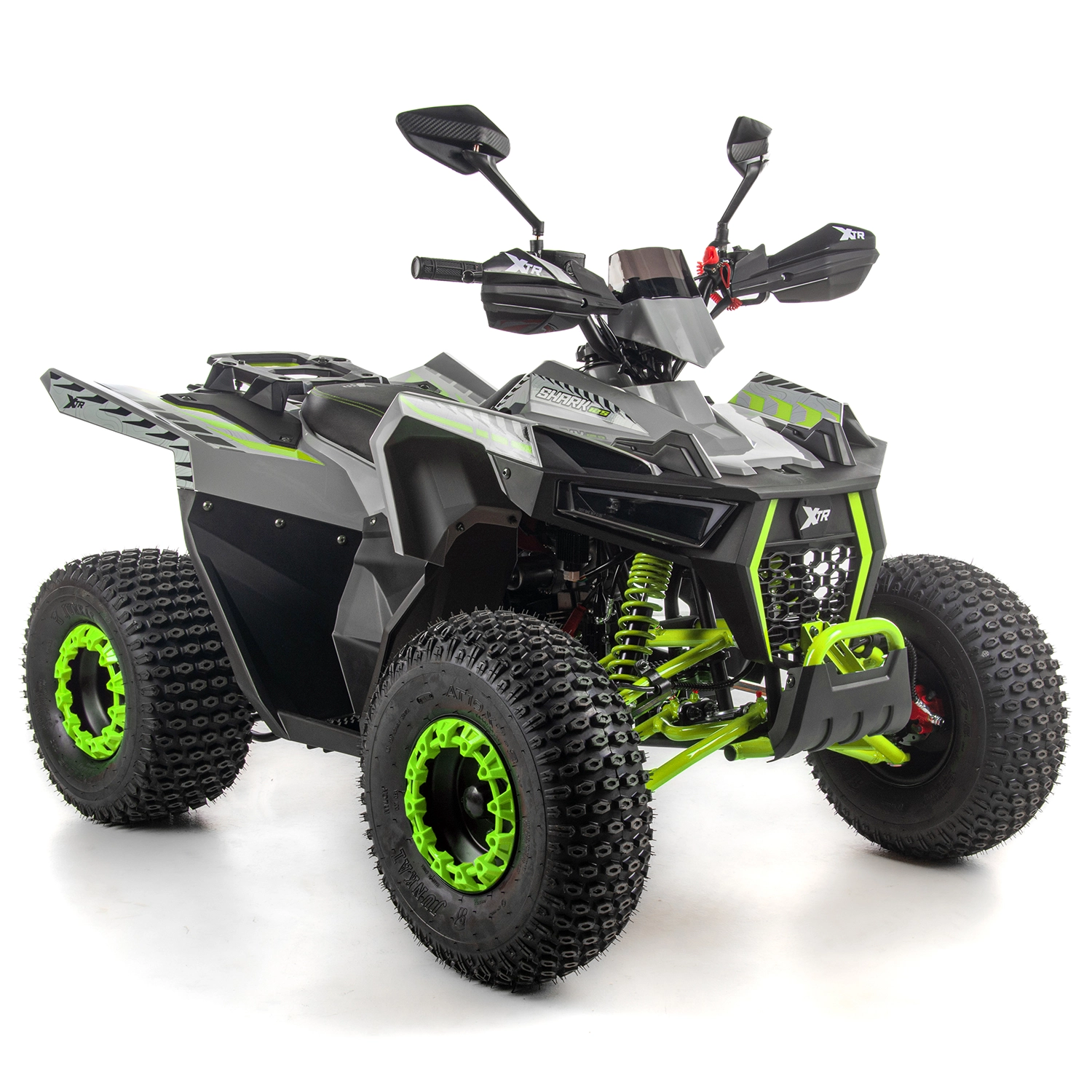 Motociclete & ATV - ATV copii XTR 022 ProShark 125cc, 8 inch, 1+1 viteze, pornire electrică, gri-lime