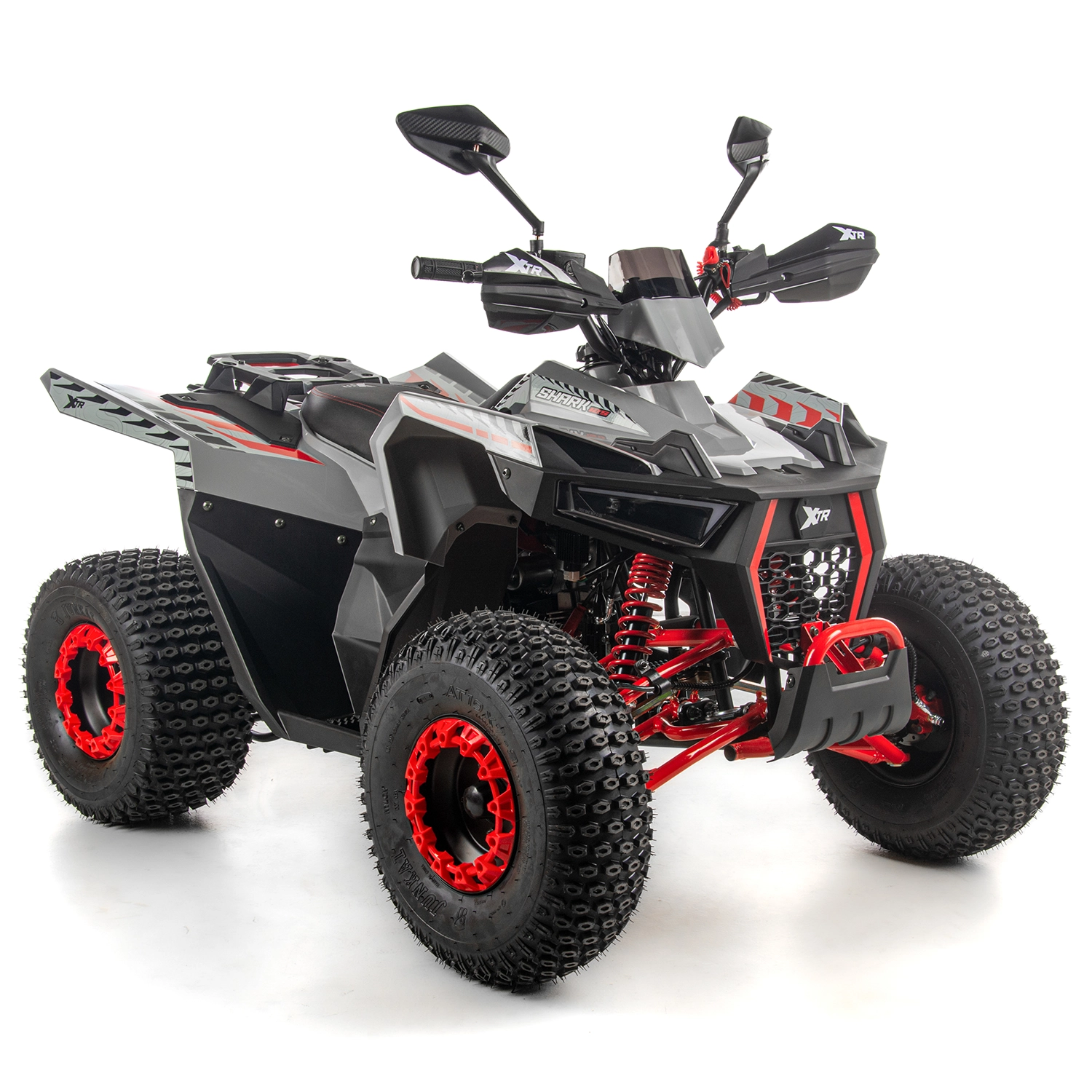 Motociclete & ATV - ATV copii XTR 022 ProShark 125cc, 8 inch, 1+1 viteze, pornire electrică, gri-rosu