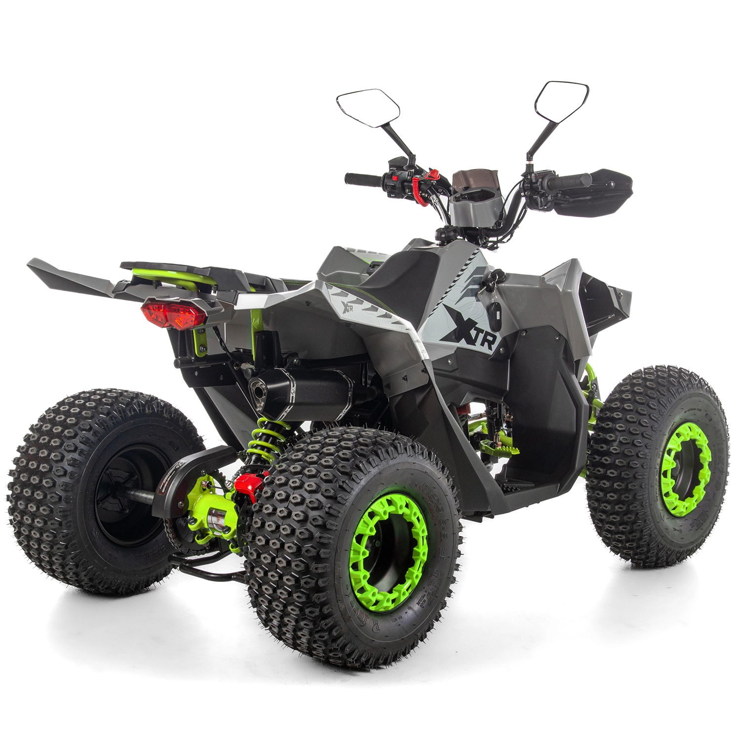 ATV copii XTR 022 ProShark 125cc, 8 inch, 3+1 viteze, pornire electrică, gri-lime [2]