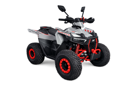 Motociclete & ATV - ATV copii XTR 022 ProShark 125cc, 8 inch, 3+1 viteze, pornire electrică, gri-rosu