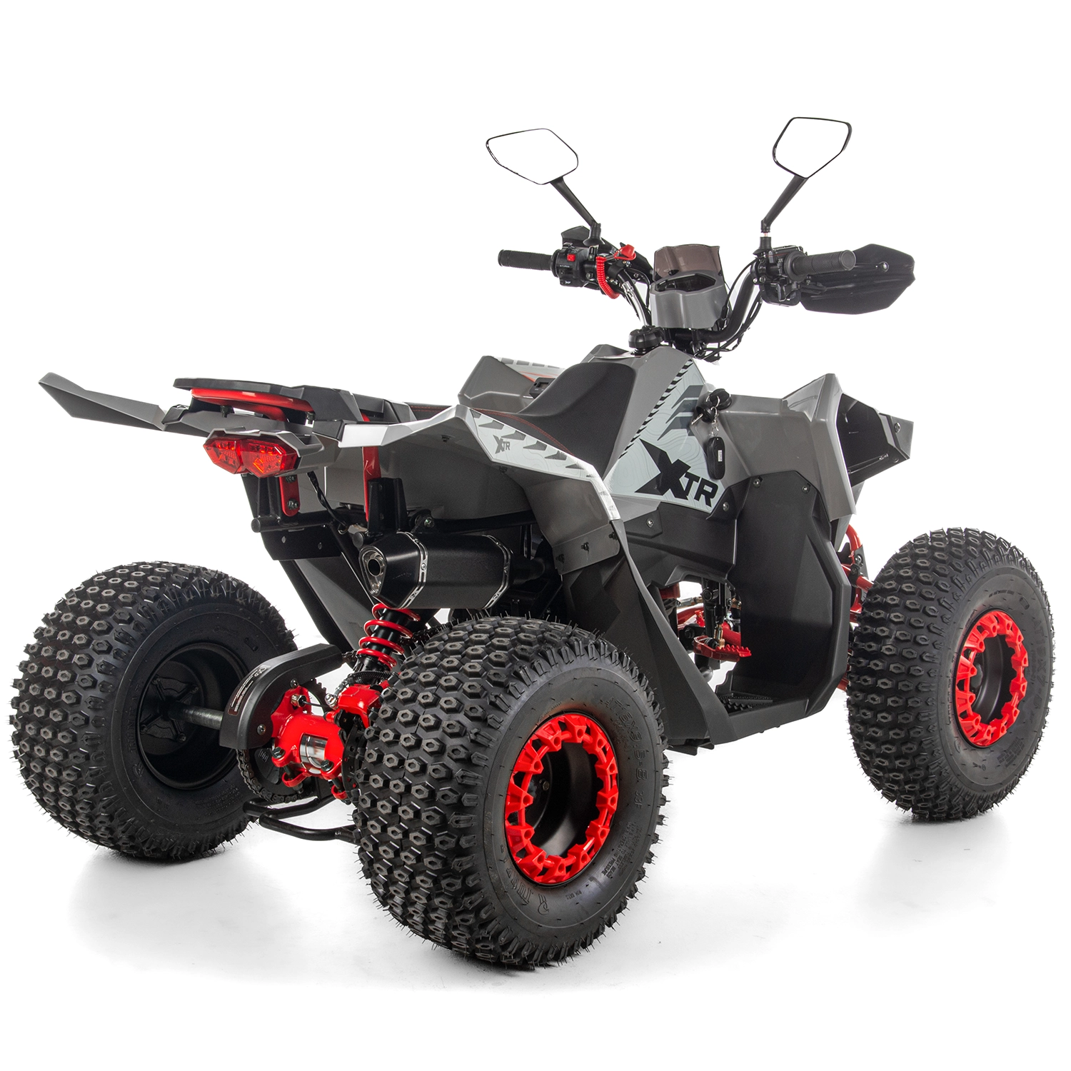 ATV copii XTR 022 ProShark 125cc, 8 inch, 3+1 viteze, pornire electrică, gri-rosu [4]