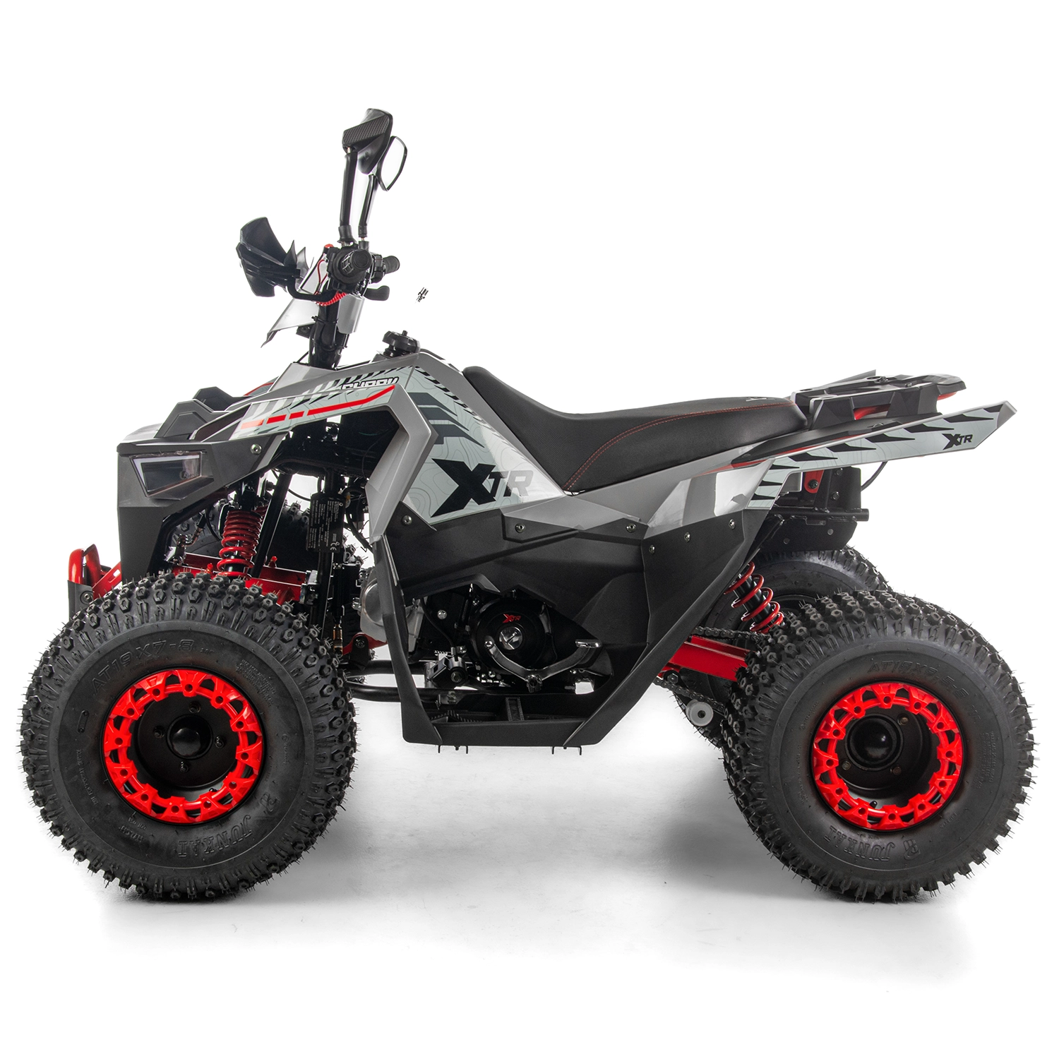 ATV copii XTR 022 ProShark 125cc, 8 inch, 3+1 viteze, pornire electrică, gri-rosu [5]