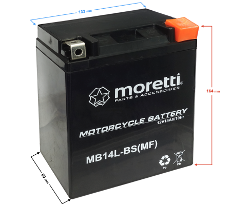Baterie moto/atv AGM 12v, 14ah, Gel, MB14L-BS MF [1]