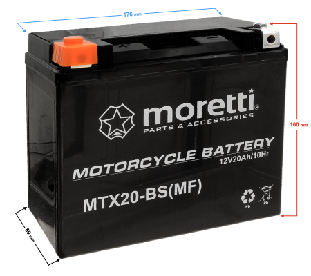 Baterie moto/atv AGM 12v, 20ah, Gel, MTX20-BS [1]