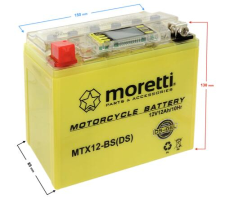 Baterii - Baterie moto/atv (I-Gel) MTX12-BS cu display digital