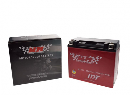Electrica & Lumini - Baterie moto fara intretinere WM, 12V18Ah, WTX20-BS (YTX20-BS)