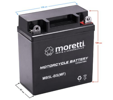 Baterii - Baterie moto Gel MB5L-BS (YB5L-B) 12v 5ah