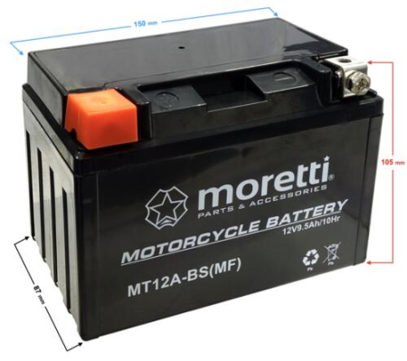 Baterii - Baterie moto (Gel) MT12A-BS (YT12A-BS) 12v 9.5ah