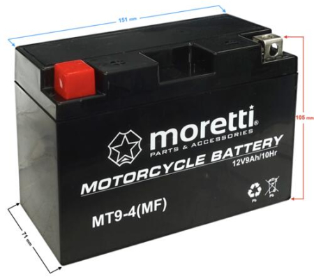 Baterii - Baterie moto (Gel) MT9-4(12v9ah)