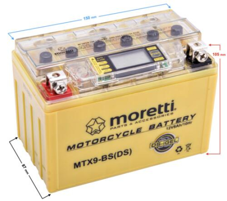 Baterii - Baterie moto (I-Gel) MTX9-BS (YTX9-BS) cu display