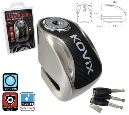 Blocaj disc frana (antifurt) Kovix KNN1, culoare metalizat [5]