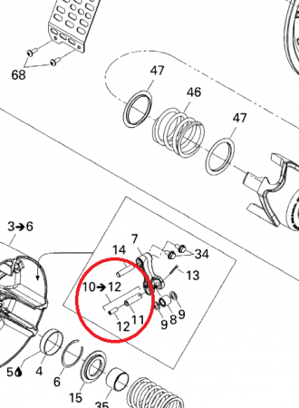 Ski-Doo - Bolt parghie variator fata Ski Doo Summit