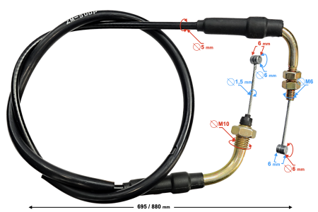 Cablu acceleratie Sprint / Fighter / Volcano 50 / Euro 5 moped [1]