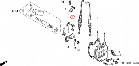 Honda - Cablu power valve 2002 Honda CR250R #6