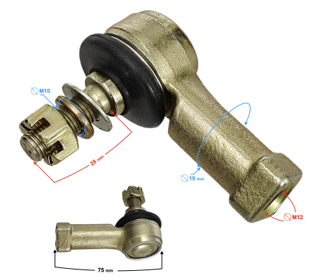 Cap de bara ATV, filet exterior 10mm, filet interior dreapta 12mm [2]