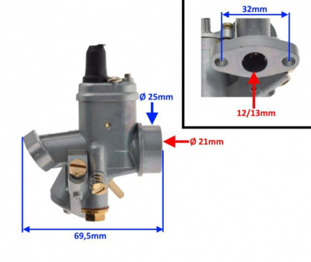 Carbrator Sachs Tomos Ks50, diametrul clapetei 14.4mm [1]
