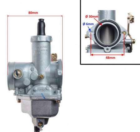 Carburator Atv 250St-9E, diametrul clapetei: 24 mm [1]