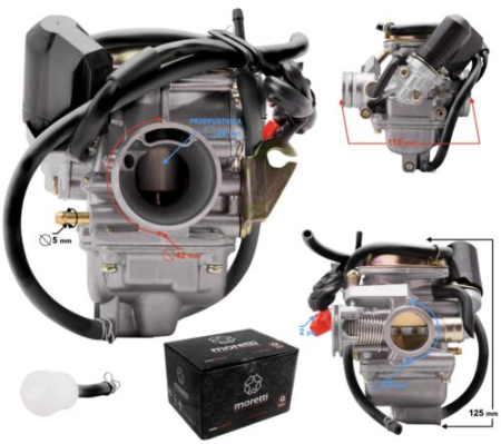 Sistem alimentare cu combustibil - Carburator GY6 125cc 4T