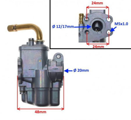 Carburator Hercules, Ktm, Puch Bing, diametrul clapetei 14.4mm [1]