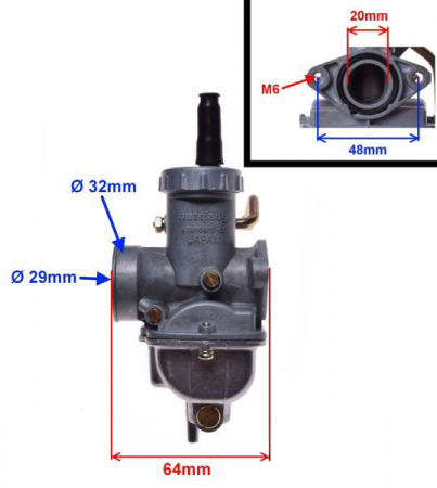 Carburator minicross 110cc, diametru clapeta 17mm [4]