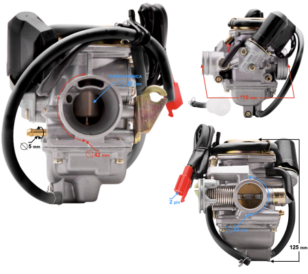 Carburator motor GY6 si ATV 150cc 4T t.22 mm [3]