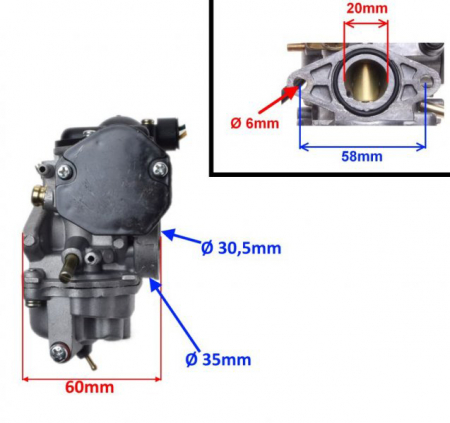 Carburator Suzuki AD ,Katana, Aprilia SR LC, diametrul clapetei 14.9mm [1]