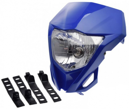 Carena + far - Carena cu far si prinderi, moto universala, culoare albastru