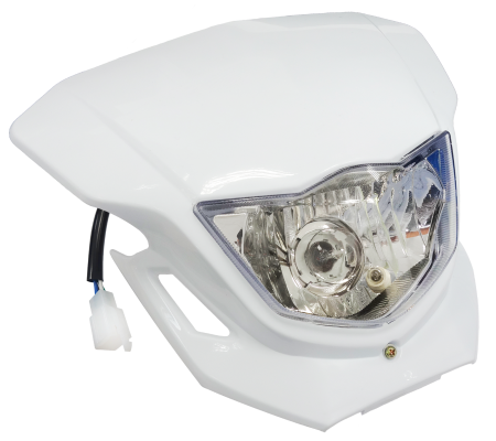 Carena + far - Carena fata si far cross/enduro, culoare alb, pentru NXT 250