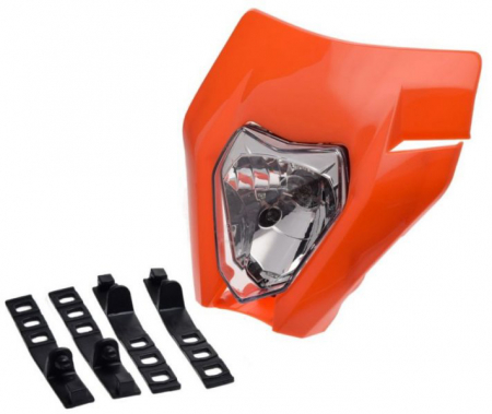 Carena + far - Carena si far, fata Enduro, culoare portocaliu, AW2363